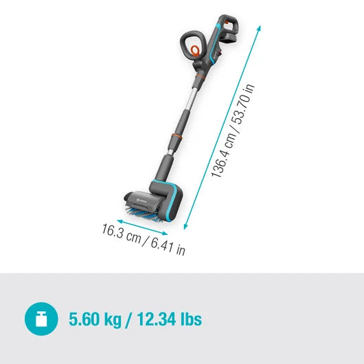 Nettoyeur de Terrasse GARDENA AquaBrush 18V P4A - Sans Fil - Batterie 2,5Ah