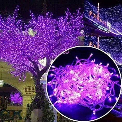 Guirlande lumineuse décoratif - Kit 100 LED Violet - 10M Mauve - SQES