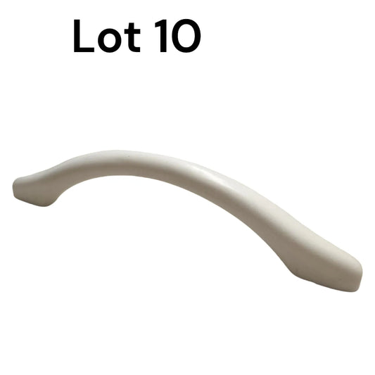 Poignée de meuble courbée en plastic blanc 96mm - 10pcs - SQES
