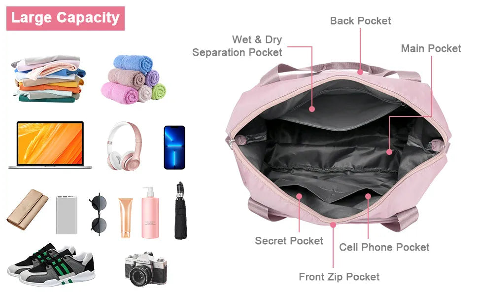 Sac de Voyage pour femme - Sac a main Pliable de Grande Capacité - sacs de voyage & valise - Bagages - SQES