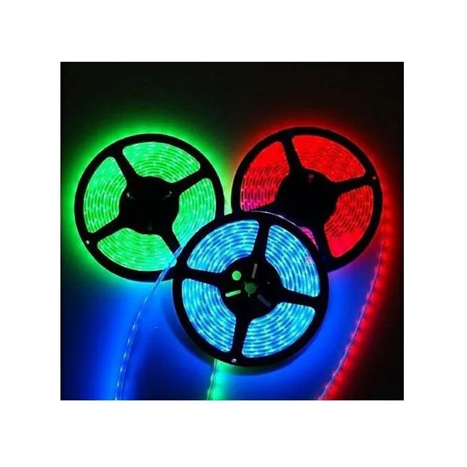 Ruban LED RGB 5m, smd5050 étanche, 16 couleurs, avec télécommande - SQES