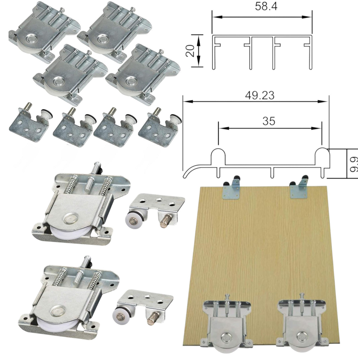 Kit Accessoires Dressing 2.5M avec Guide pour Armoire et Penderie