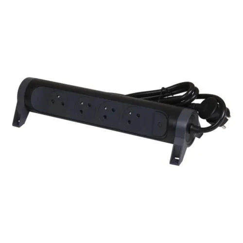Rallonge multiprise avec bloc rotatif de 4 prises 2P+T Surface , interrupteur et cordon longueur 1,5m - SQES