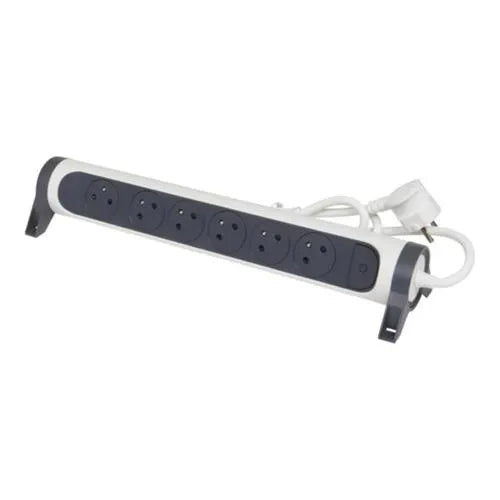 Rallonge multiprise avec bloc rotatif de 6 prises 2P+T Surface , interrupteur et cordon longueur 1,5m - SQES