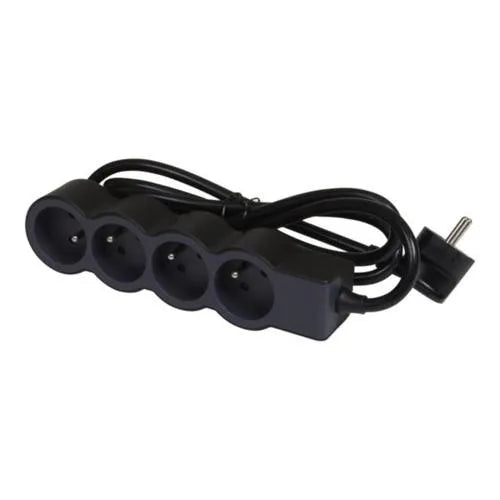 Rallonge multiprise extra-plate équipée de 4 prises 2P+T 16A 3680W avec cordon longueur 1,5m - SQES
