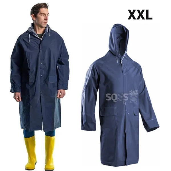Manteau Imperméable Bleu Marine, Manteau de protection Anti Pluie XXL - SQES