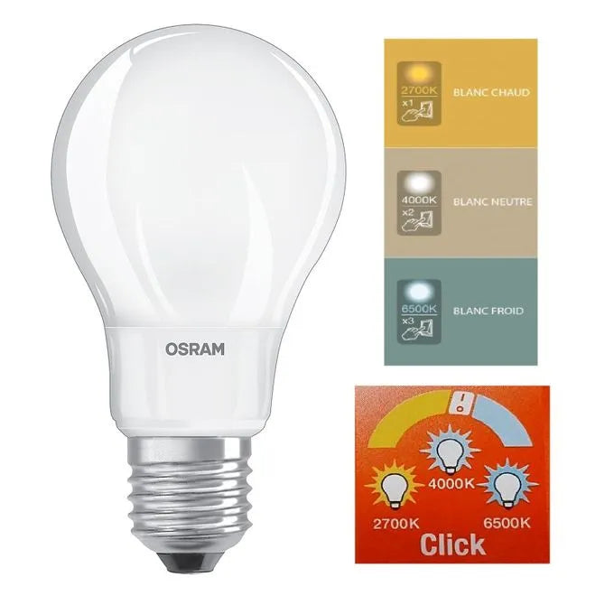 Osram Ampoules LED - E 27 - 3 couleurs - 8 W - SQES