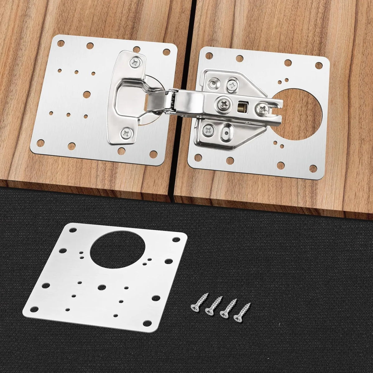 Plaques De Réparation Charnières Pour Porte et Placard & D'Armoire - SQES