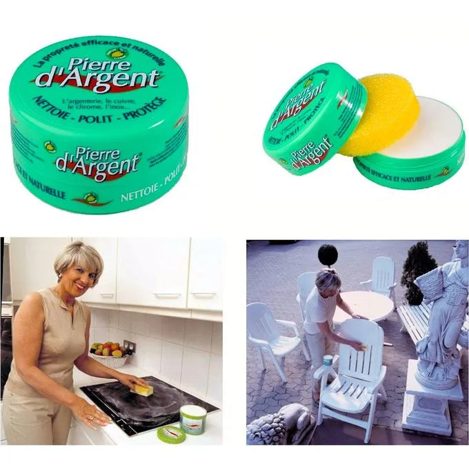 Pierre d'argent - Nettoyant universel - Détergent 100 % Naturel - 300 gr - SQES