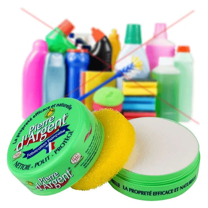 Pierre d'argent - Nettoyant universel - Détergent 100 % Naturel - 300 gr - SQES