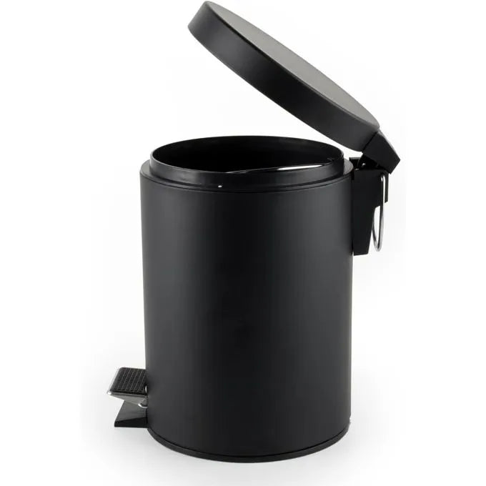 Poubelle avec Pédale 3l + brosse WC - Noir - SQES