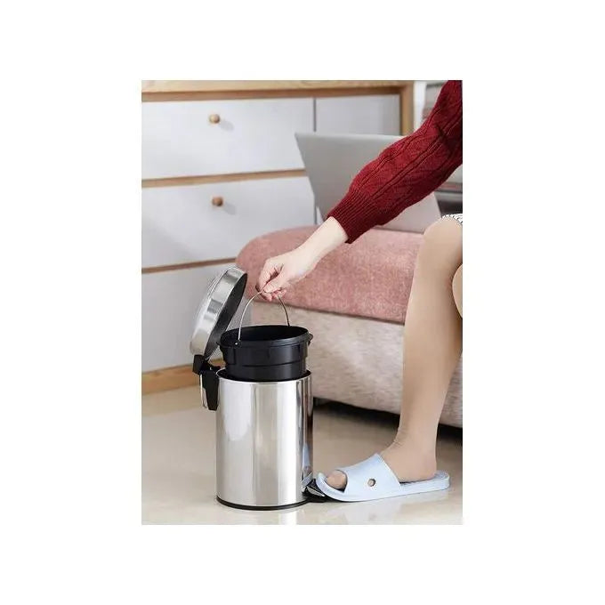 Poubelle à pédale - Acier chromé - 3 litres - SQES