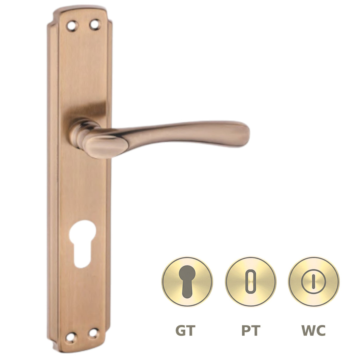 Rive bloc Poignée de porte KUMRU Bronze