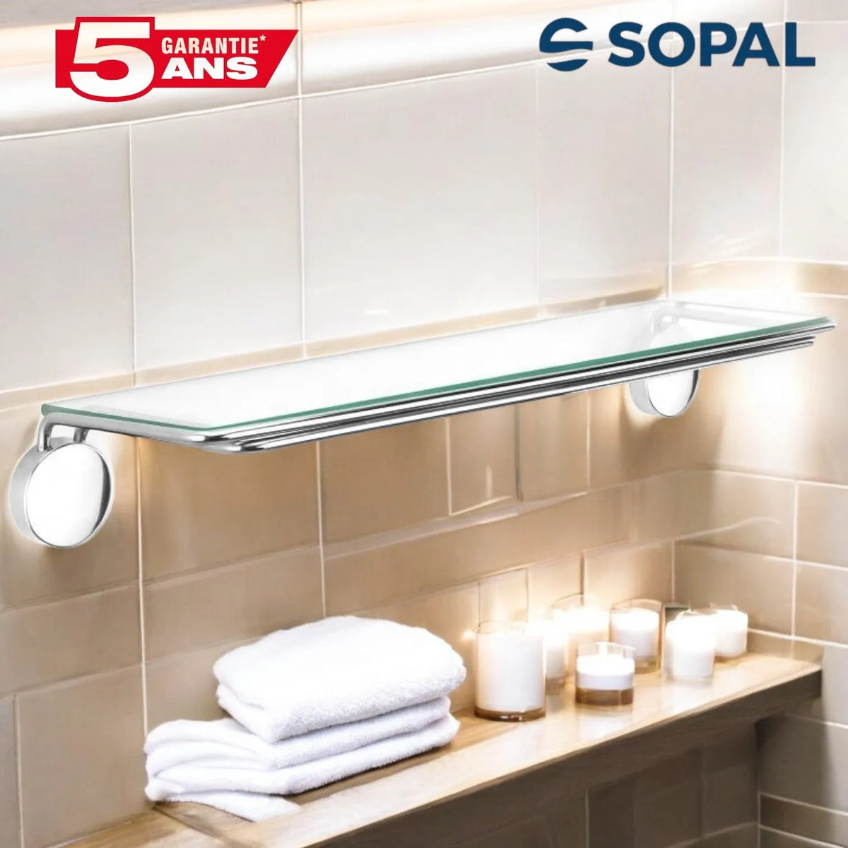 Tablette de lavabo Fell - Etagère en verre SB15A10 - SQES