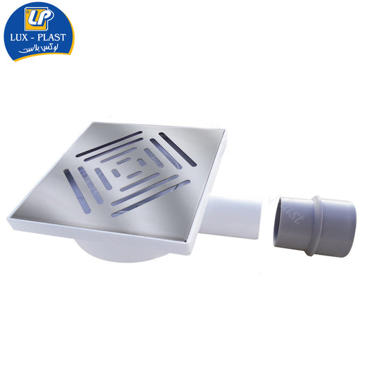 Siphon sol 15x15 cm grille inox - LUX-PLAST