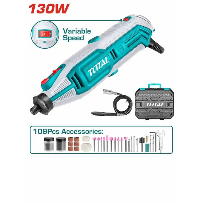 Meuleuse droite - Electrique - Avec 109 accessoires - 130 W - SQES