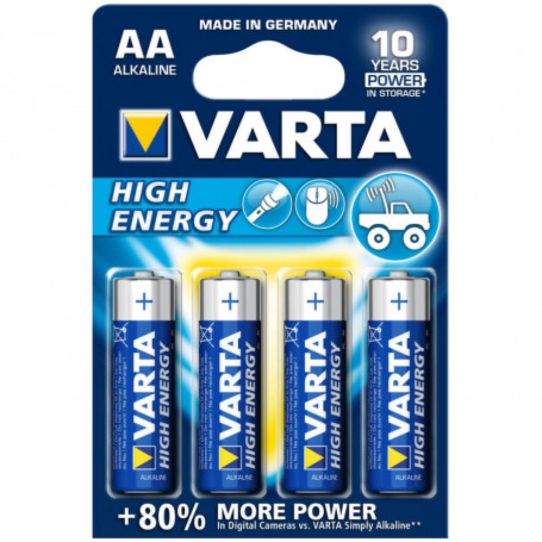 Pile alcaline VARTA AA LR6 High Energy 1.5V – haute performance, prix abordable chez SQES Tunisie pour appareils électroniques
