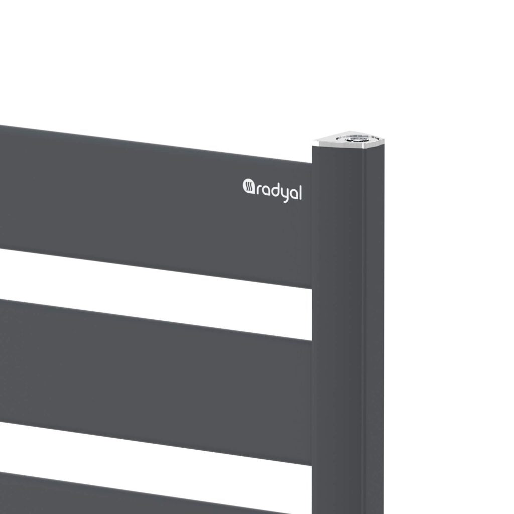 Radyal Sèche Serviette Aluminium Noir mat - 1.2M -