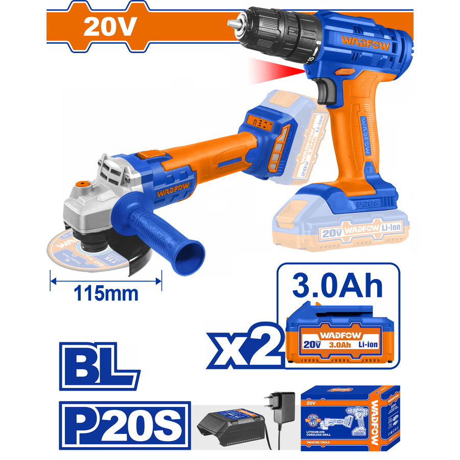 Kit Meuleuse d'Angle + Vissuse Sans Fil 20V – - SQES
