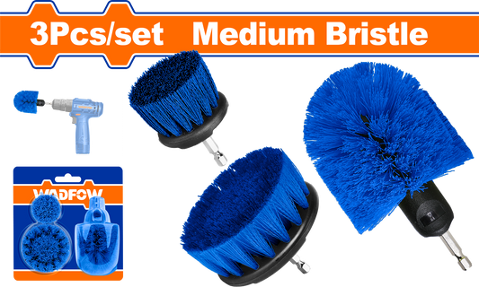 Ensemble de 3 Brosses pour Perceuse WADFOW WND2403 - Poils Moyens