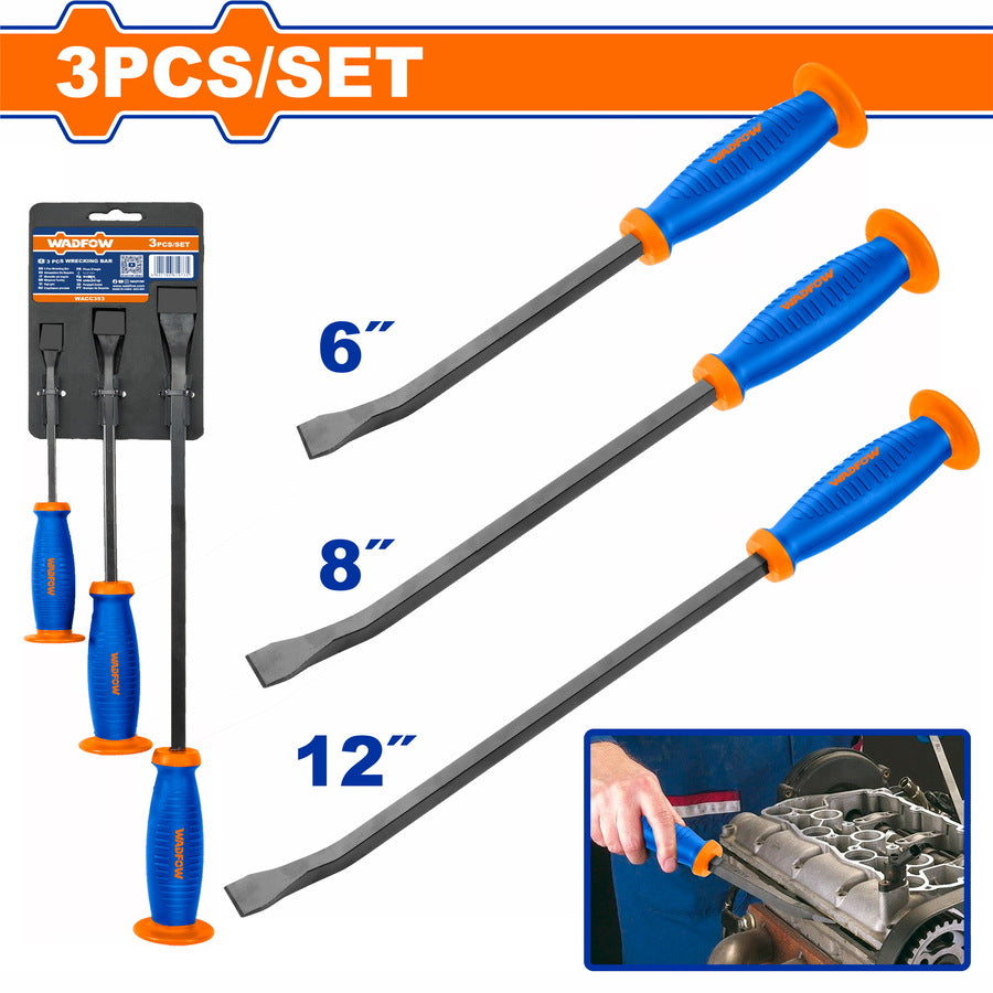 Jeu de 3 Leviers WADFOW WQBS203 - Pry Bar Set 6", 8", 12"
