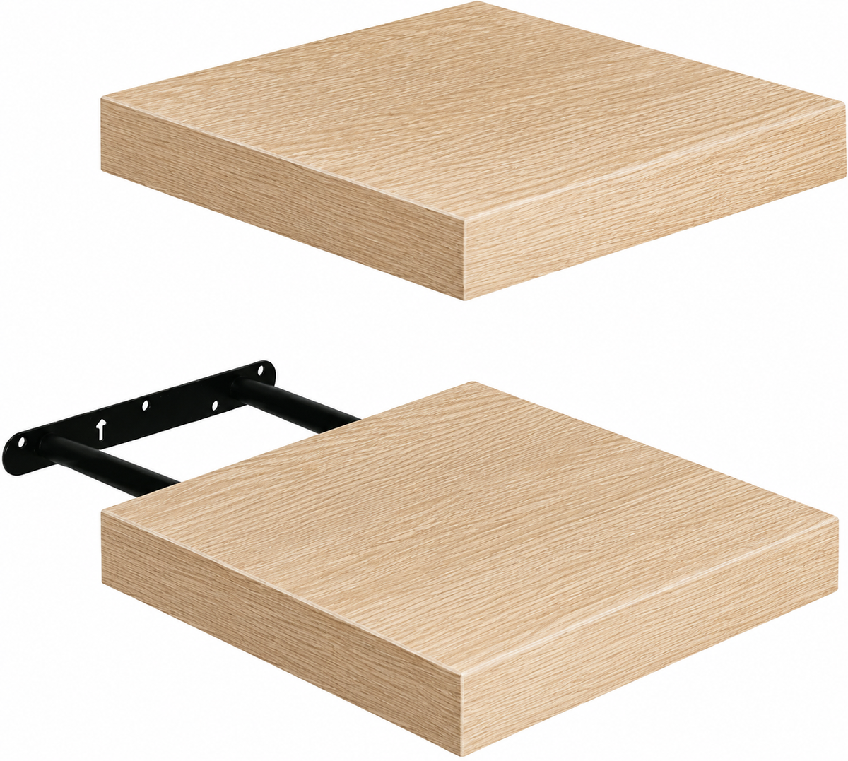 Étagère murale flottante bois chêne brossé 35x30cm – SQES Ariana Menzah 8 Tunisie