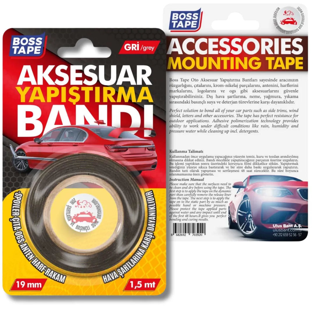 Ruban double face pour fixation accessoires voiture 19mmx1,5m - SQES