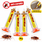 Seringues de gel anti-cafards ATOM GEL LTH de 35 g avec illustration de l’application du gel