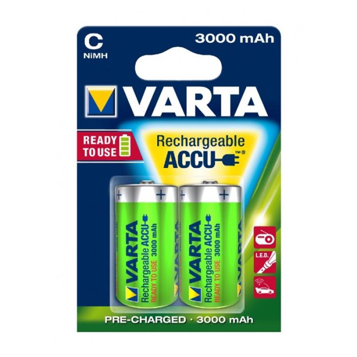 VARTA Pile Rechargeable LR14 ACCUS 3000 mAh BP2 - Pack de 2