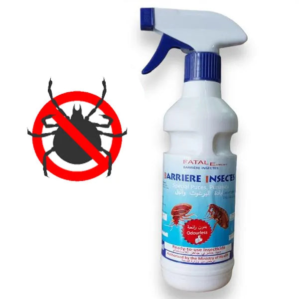 Fatal Expert Barriere insectes - Anti Puces et Punaises de Lit - Sans odeur - 500 ml - SQES