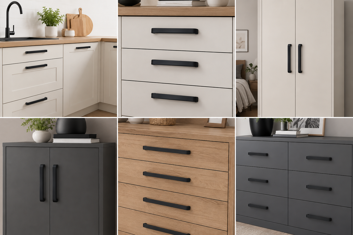 Poignée de Meuble Aluminium Noir Mat – Réf E30