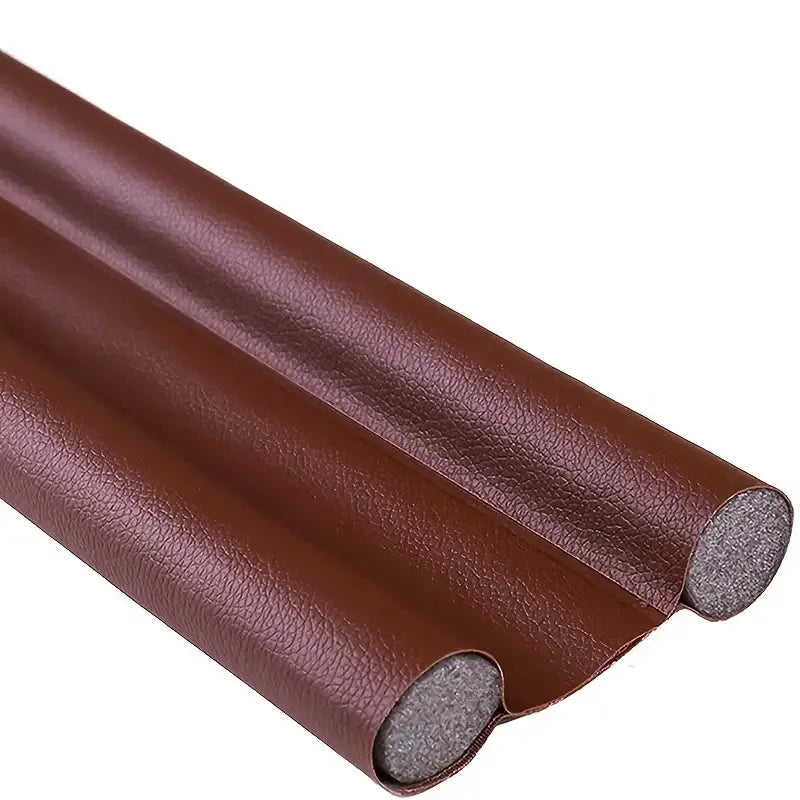 BOSS TAPE Boudin de Porte Isolant Froid, avec Double Joint en simili Cuir MARRON - SQES