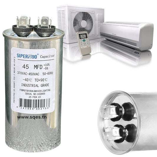 Condensateur Climatiseur - Capacité - 45 µF – 2 Bornes