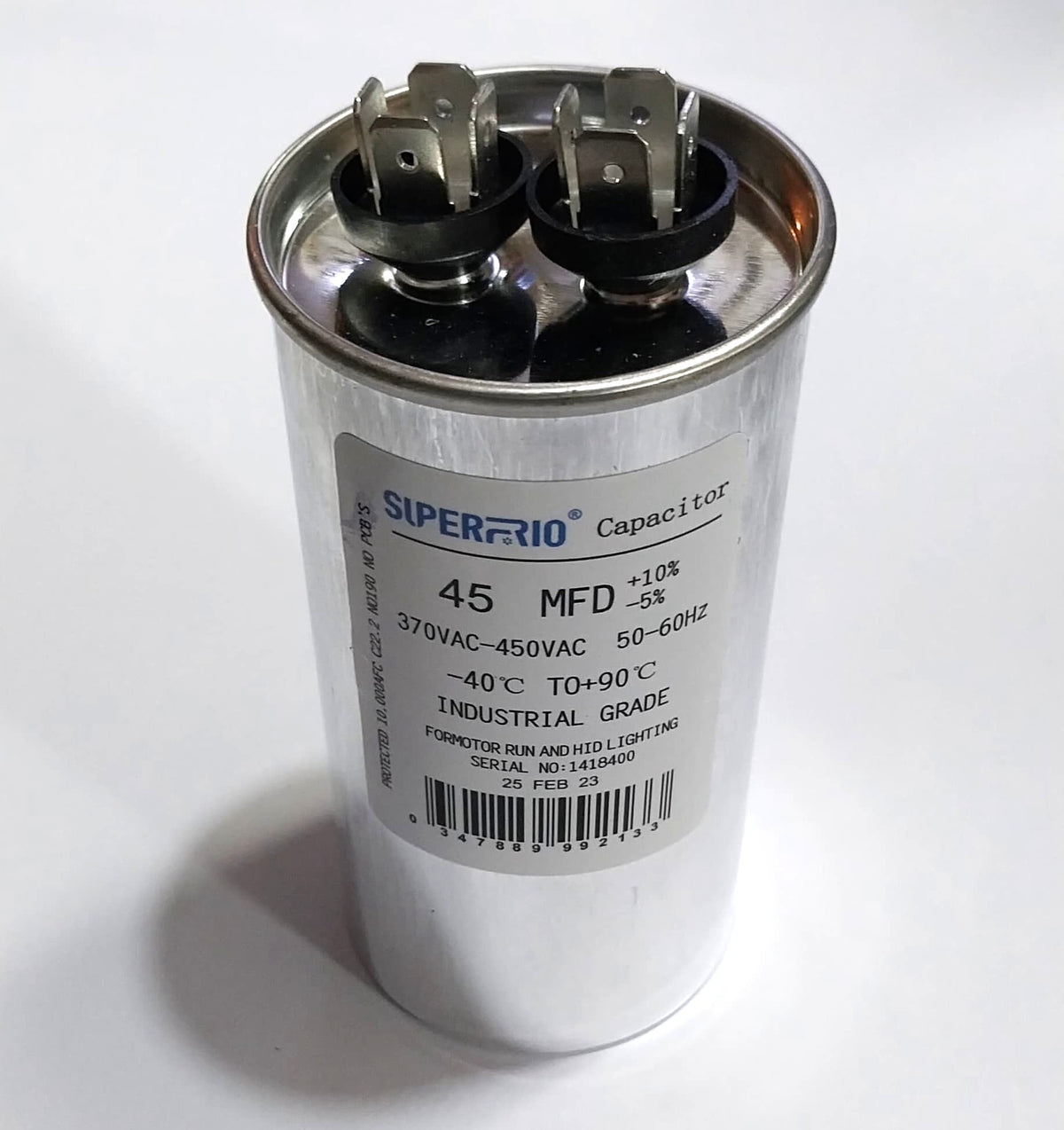 Condensateur Climatiseur - Capacité - 45 µF – 2 Bornes