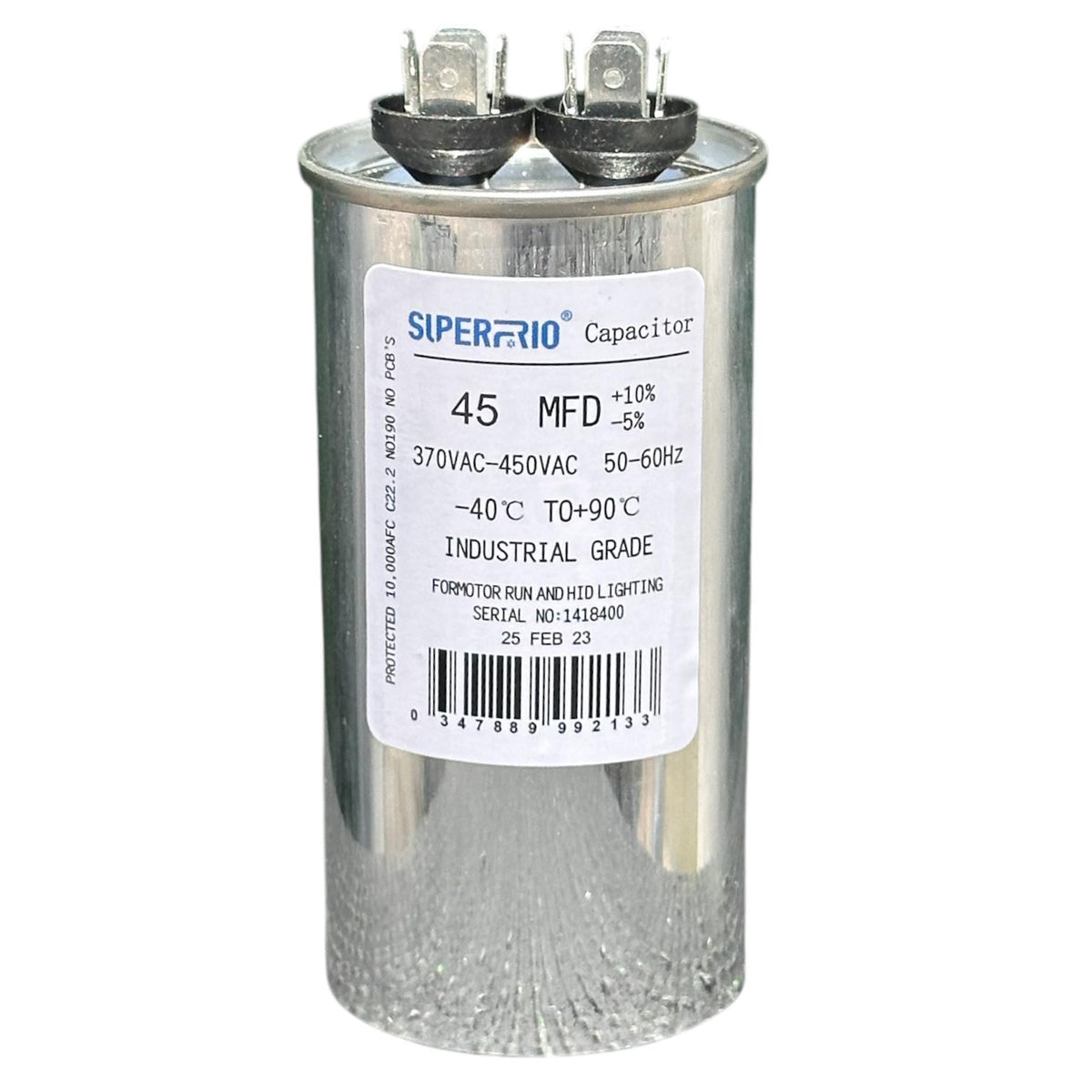 Condensateur Climatiseur - Capacité - 45 µF – 2 Bornes