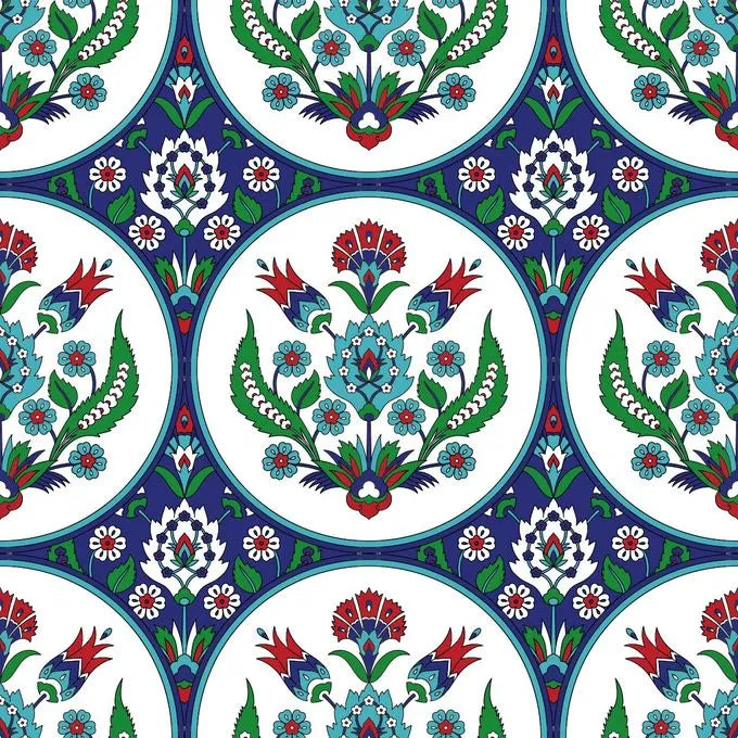 Carreau PVC autocollant Boss Tape Izmir 30cm x 30cm – motifs turcs traditionnels, décoration méditerranéenne cuisine et salle de bain
