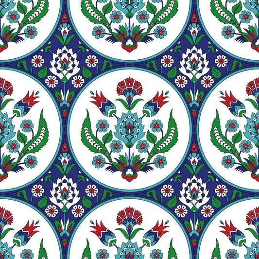 Carreau PVC autocollant Boss Tape Izmir 30cm x 30cm – motifs turcs traditionnels, décoration méditerranéenne cuisine et salle de bain
