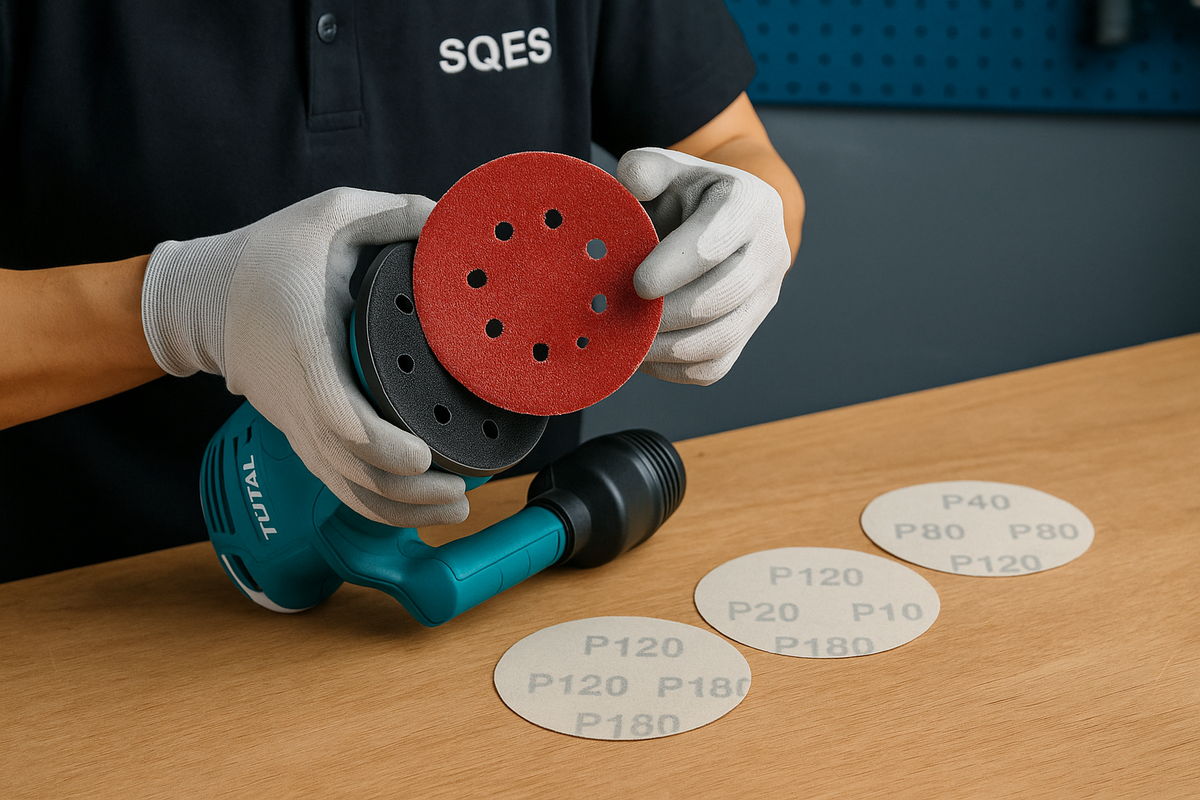 Changement rapide des disques grâce au système Velcro