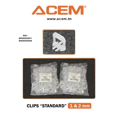 ACEMC Clips Bases - Croisillon Auto nivelant Pro - Sac 100pcs - - SQES
