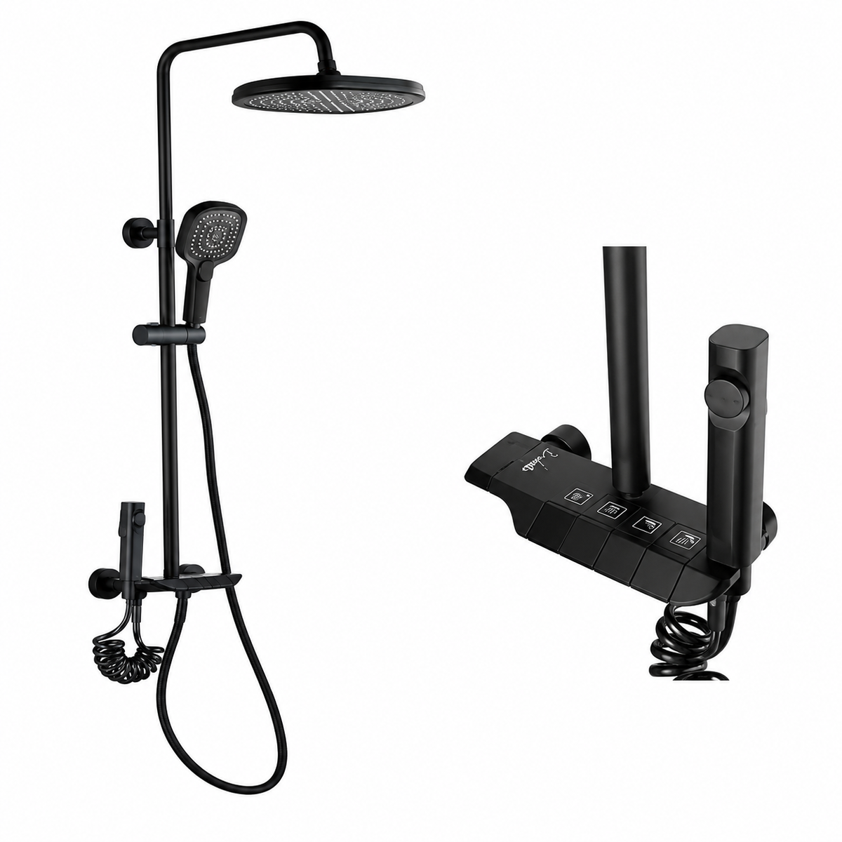 Mitigeur bain-douche 4 sorties avec inverseur noir DUXXA DP.100.MS