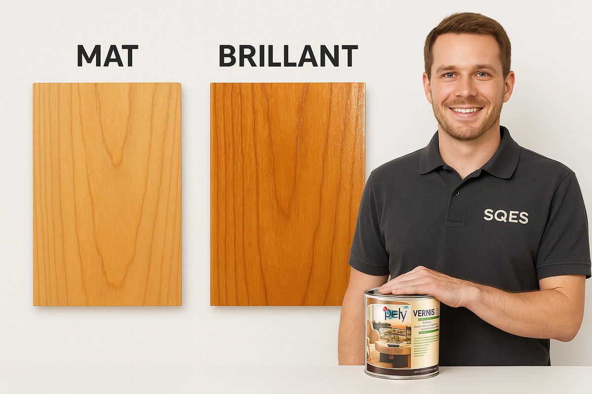 Comparaison finitions MAT vs BRILLANT - transparent