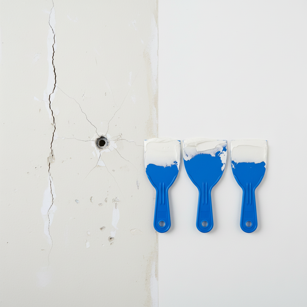 Comparaison mur abîmé vs réparé