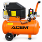 Compresseur d'air ACEM C024L 24 litres 2 HP, cuve orange et manomètres
