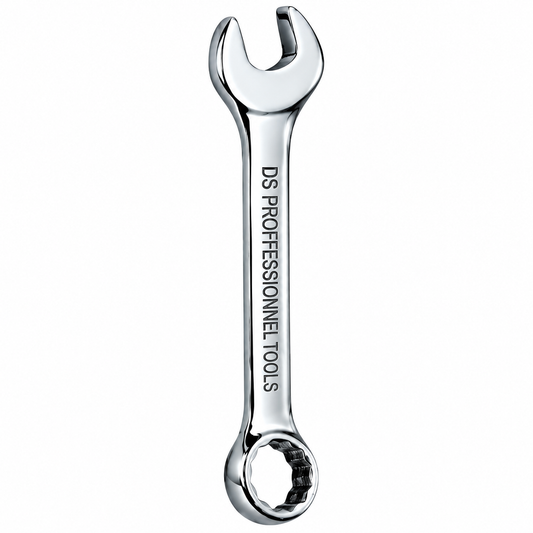 Clé mixte DS Tools disponible en nombreuses dimensions de 7 à 32 mm pour travaux de serrage, mécanique et maintenance.