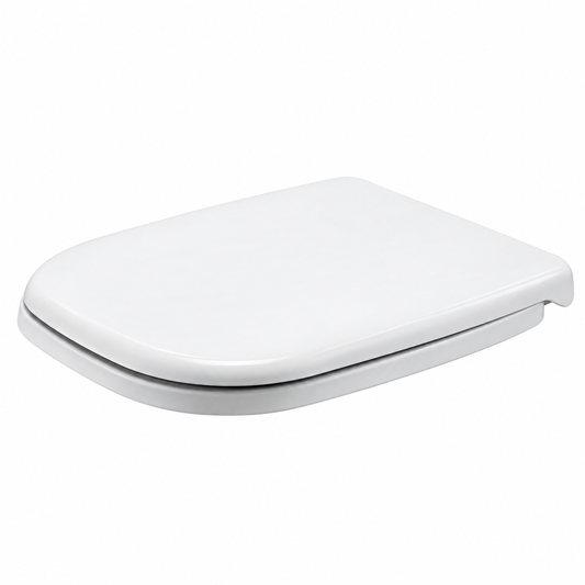 Abattant WC DURAVIT D-Code blanc brillant sans amortisseur, avec charnières inox
