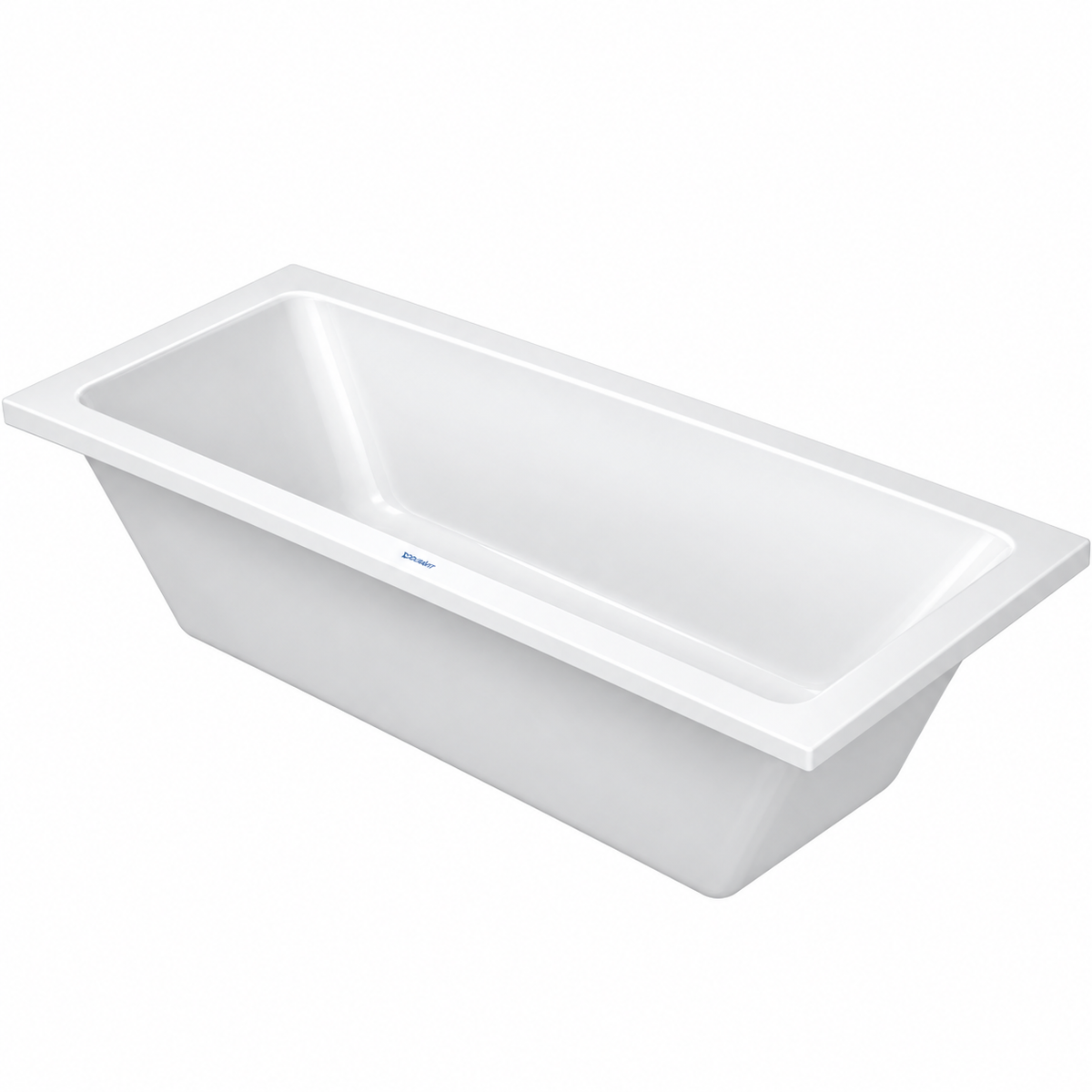 Baignoire à encastrer DURAVIT D-Code blanche 180 × 80 cm, deux dossiers et vidage central
