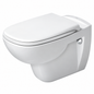 Cuvette WC suspendue DURAVIT D-Code blanche 54,5 cm, céramique avec bride fermée
