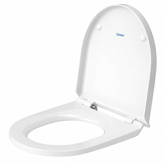 Abattant WC DURAVIT No. 1 Basic blanc brillant, démontable, fermeture classique et charnières inox

