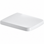 Abattant WC DURAVIT PuraVida blanc brillant Duroplast avec fermeture amortie et charnières inox.
