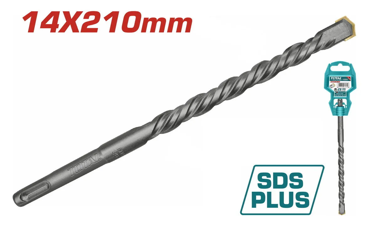 Foret Béton SDS+ TOTAL 14mm Carbure Tungstène Béton Pierre Maçonnerie 210mm — SQES Tunisie
